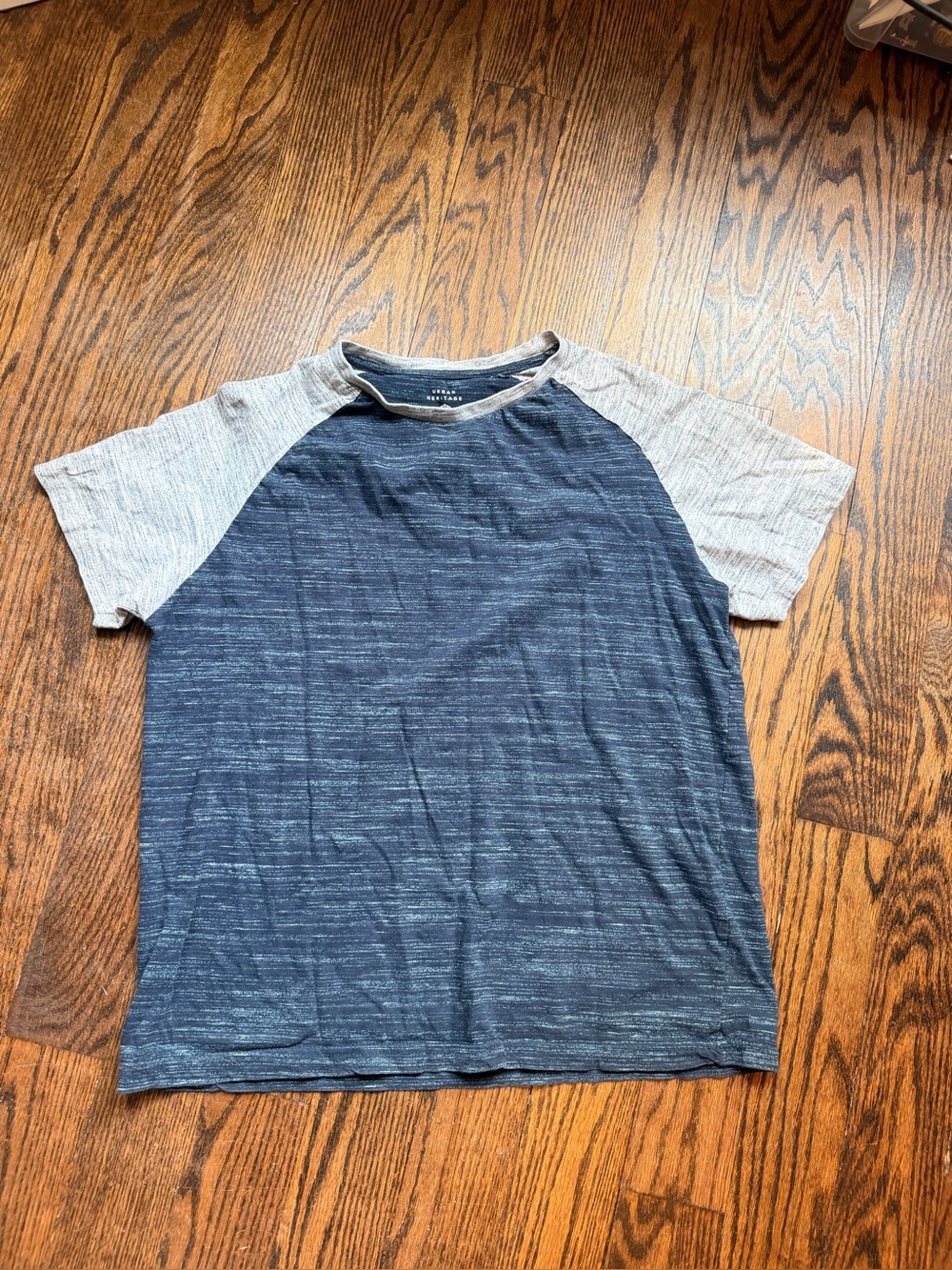 Urban Heritage Navy and Light Gray Heather Raglan Tee